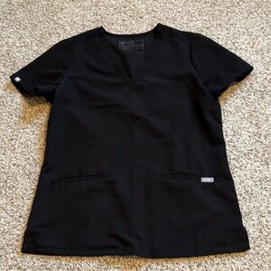 Figs Black Casma scrub top XS